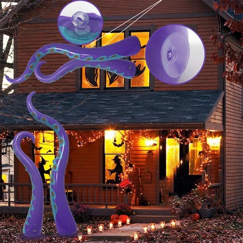 Enormes tentáculos de pulpo inflables, decoraciones de Halloween aterradoras