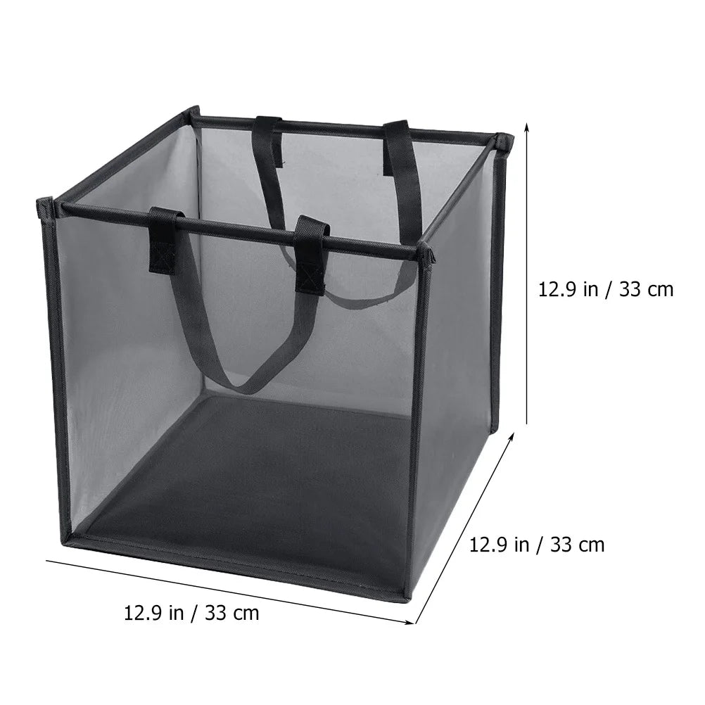 Cesto de ropa plegable de malla con asas