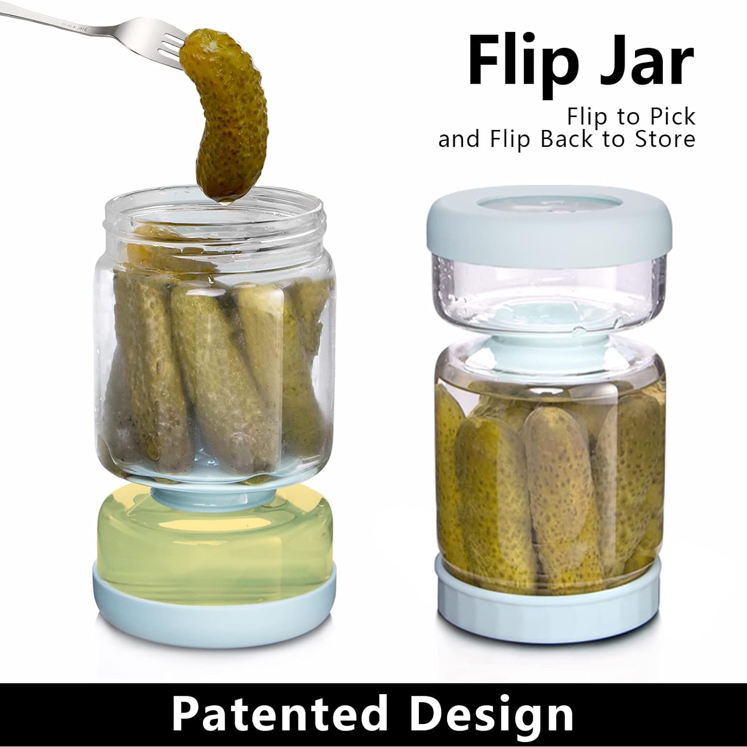 Glass Pickle Strainer Jar