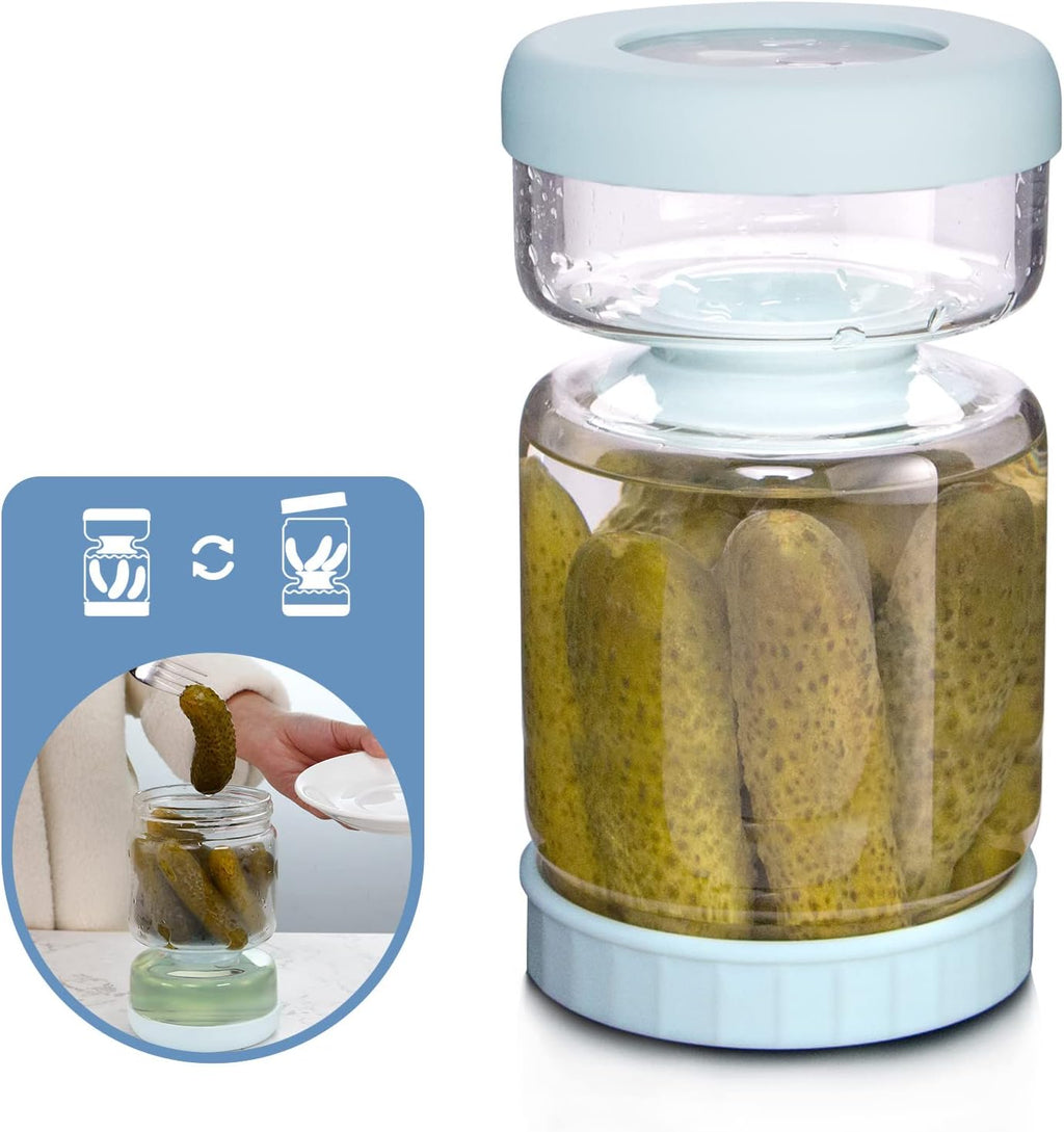 Glass Pickle Strainer Jar