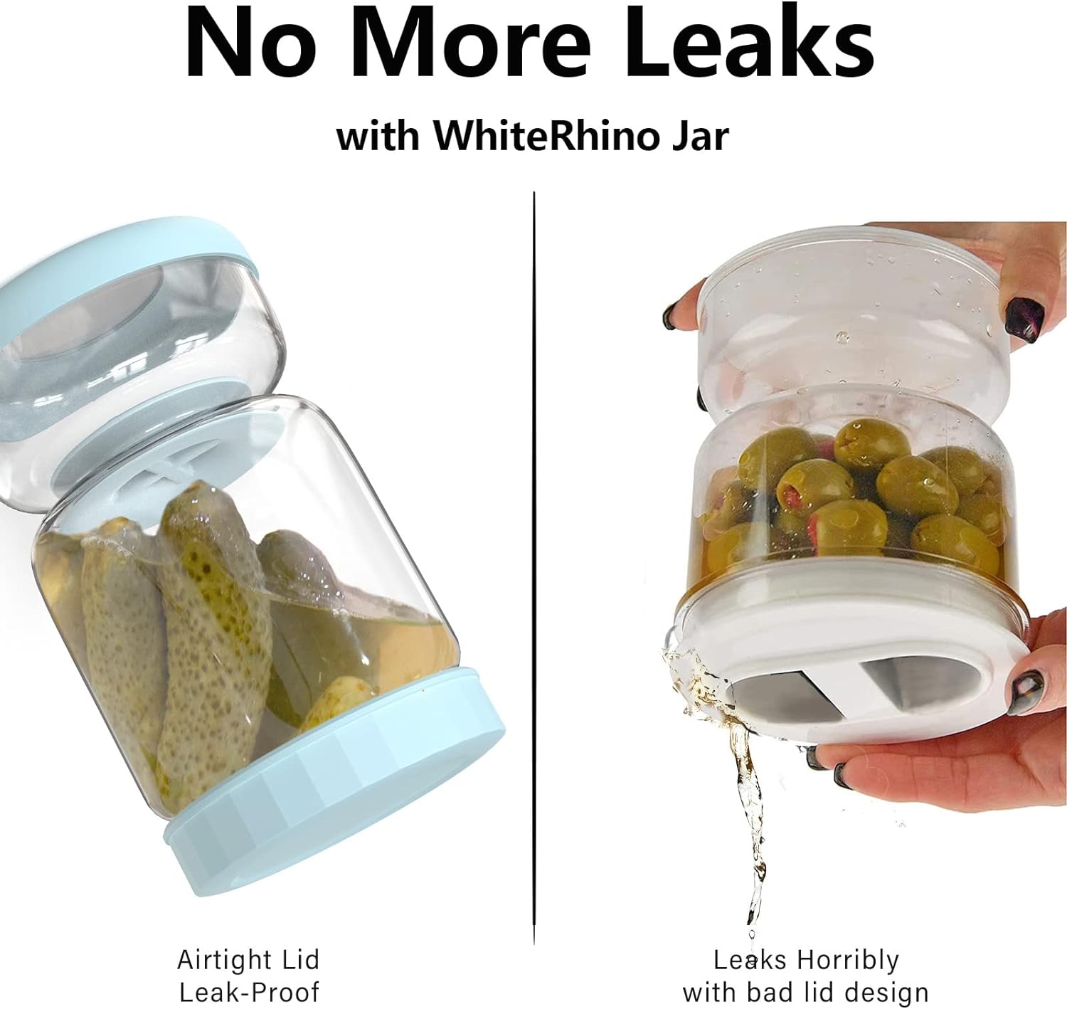 Glass Pickle Strainer Jar