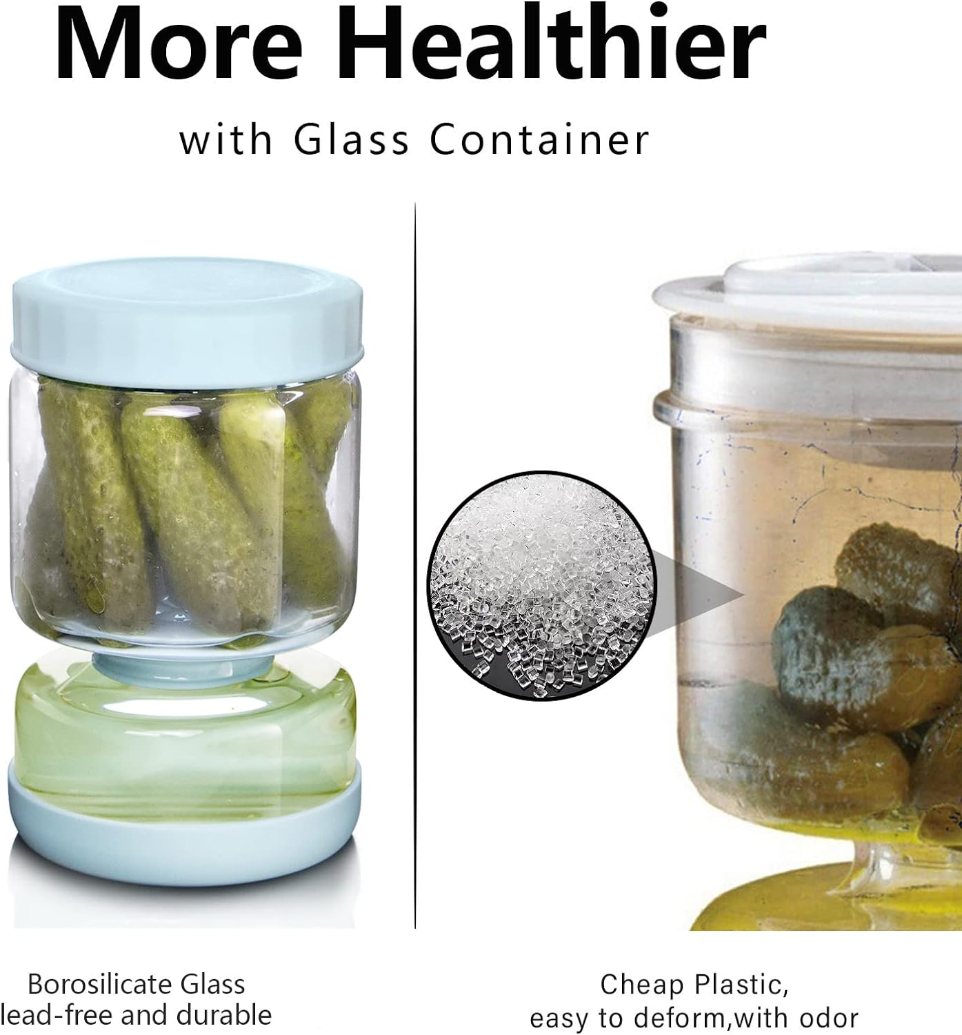Glass Pickle Strainer Jar