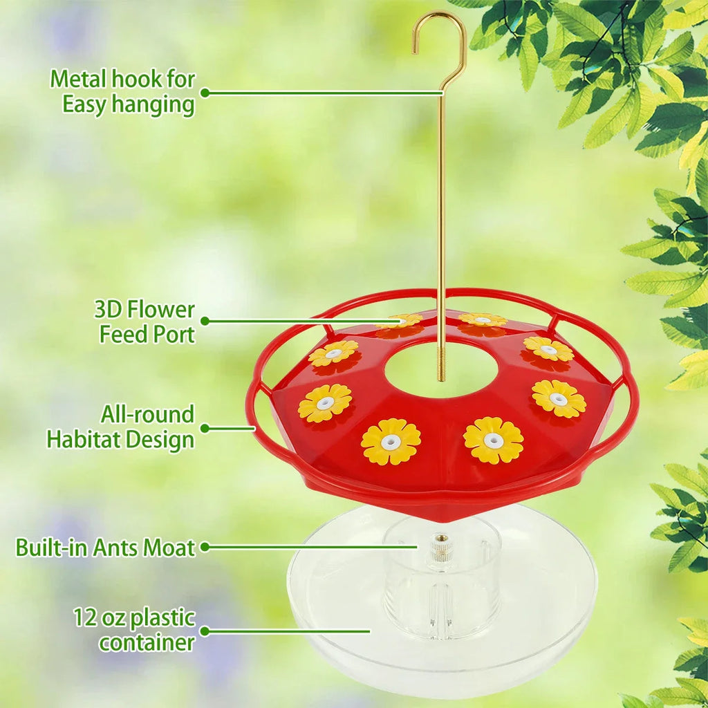Comedero para colibríes con forma de flor
