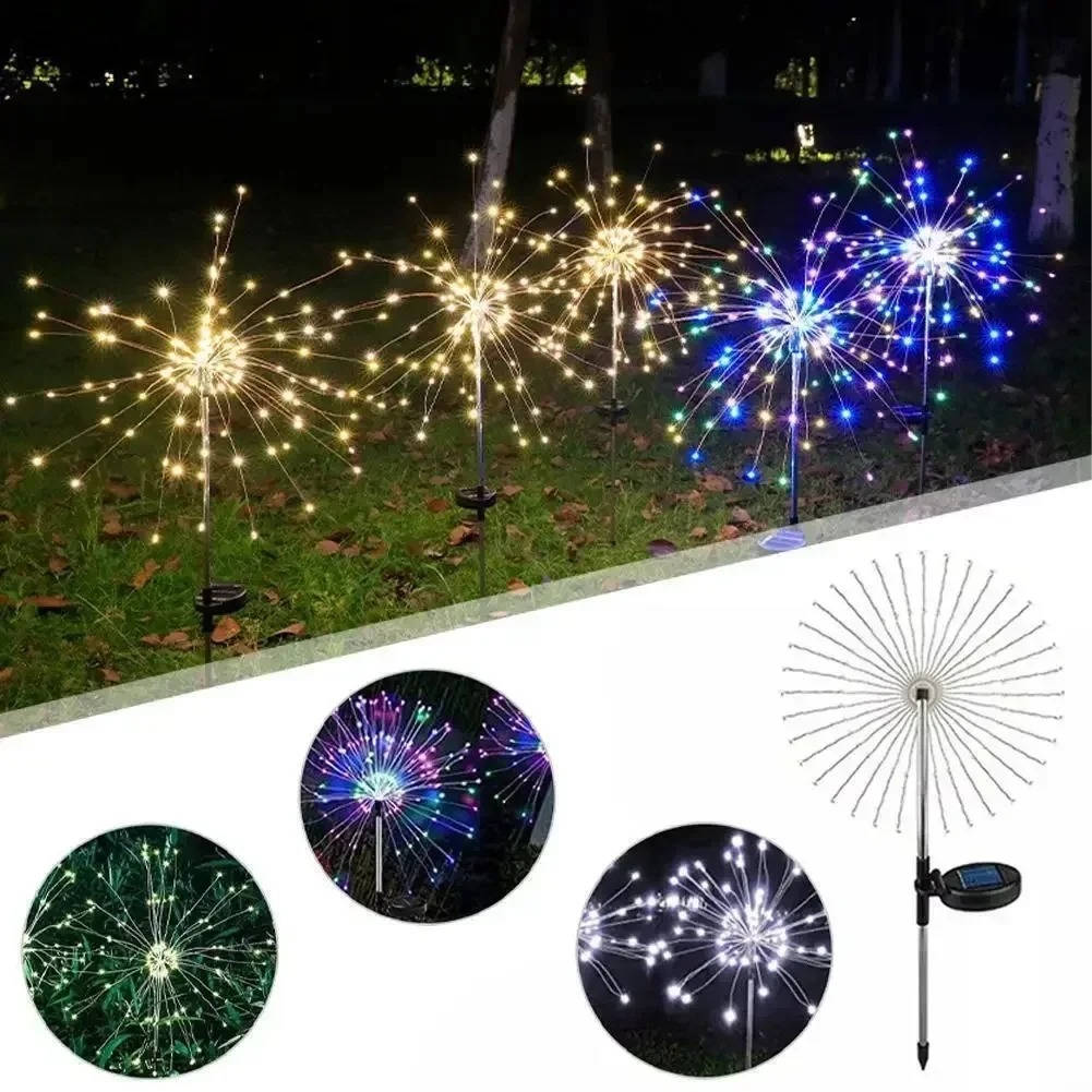Luces de fuegos artificiales para decoración de jardines exteriores