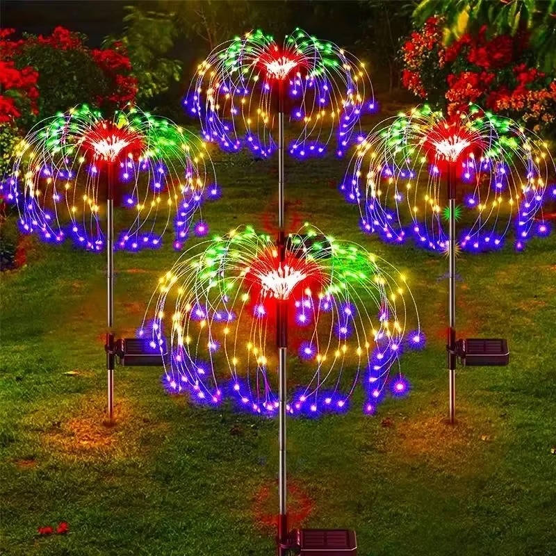 Luces de fuegos artificiales para decoración de jardines exteriores