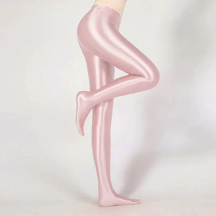Medias sexys de cintura alta opacas y brillantes - Leggings ajustados elásticos Pantalones de lápiz