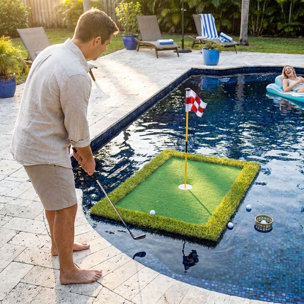 Floating Golf Putting Green lifestyle