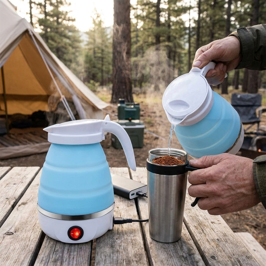 Foldable travel kettle lifestyle