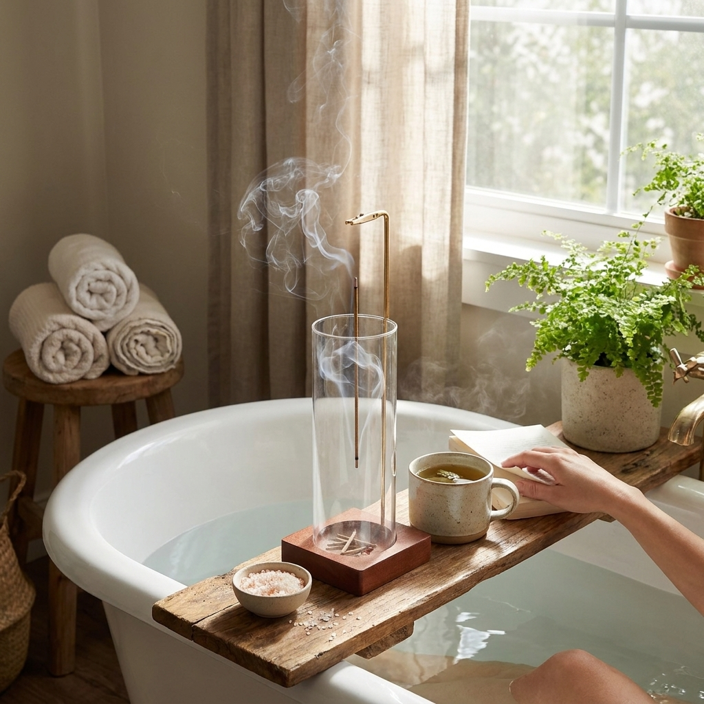 Mess-Free Glass Incense Holder lifestyle