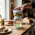 Glass Pickle Strainer Jar lifestyle