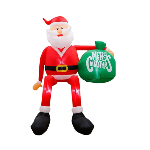 Inflable gigante de Papá Noel de 8 pies con LED escalador – Decoración navideña exterior de primera calidad