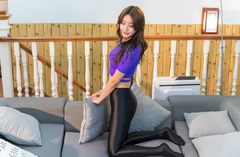 Medias sexys de cintura alta opacas y brillantes - Leggings ajustados elásticos Pantalones de lápiz